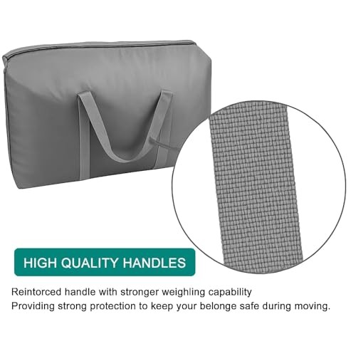 100L Extra Large Storage Bags, Big Moving Bags with Strong Zippers 2 Pack Grey
