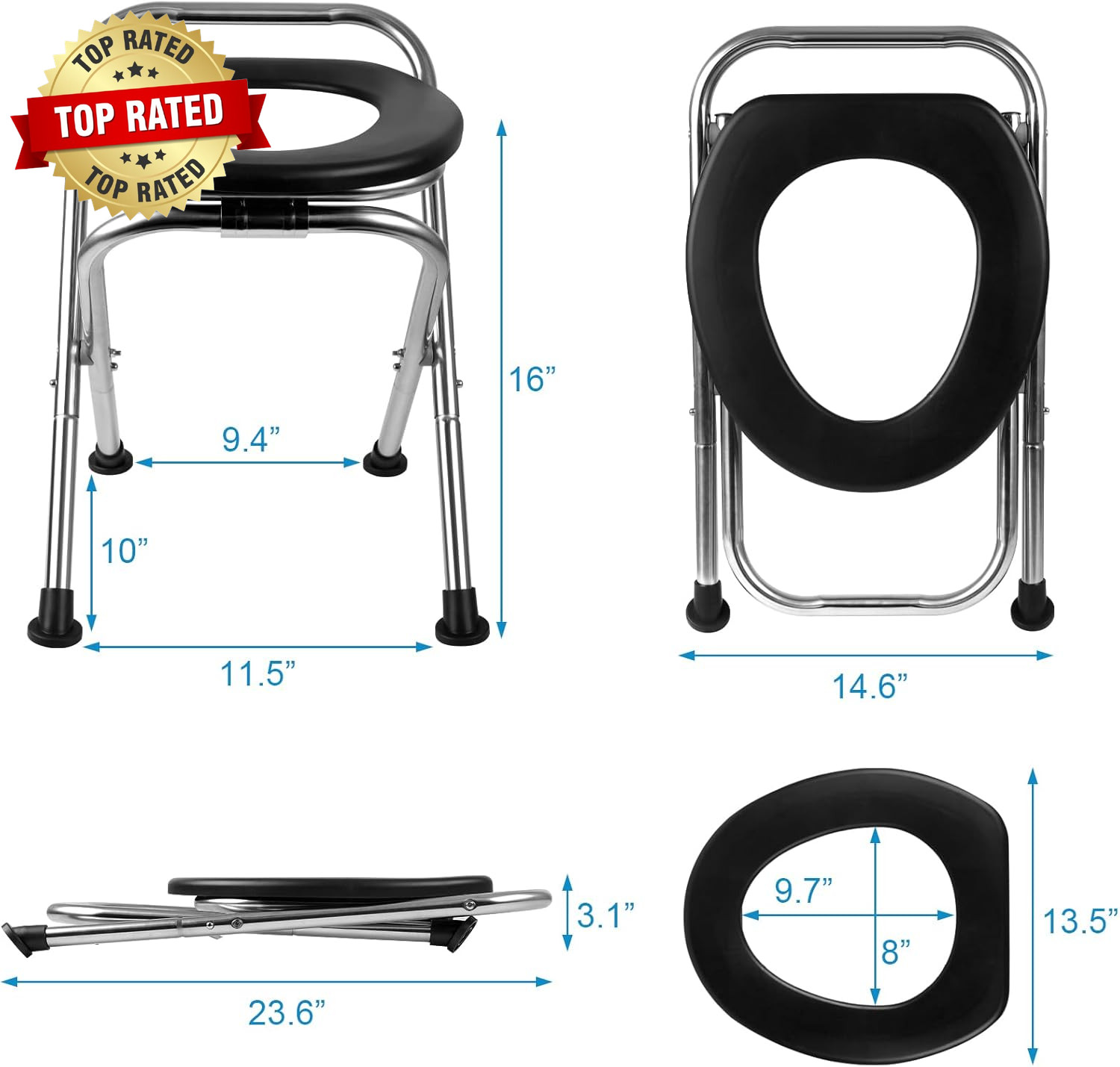 Portable Toilet for Camping, Portable Toilet Seat, Portable Toilet Travel, Stain