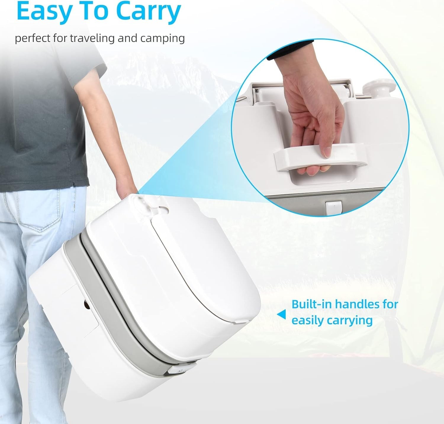 YITAHOME Portable Toilet 6.34 Gallon Camping Porta Potty