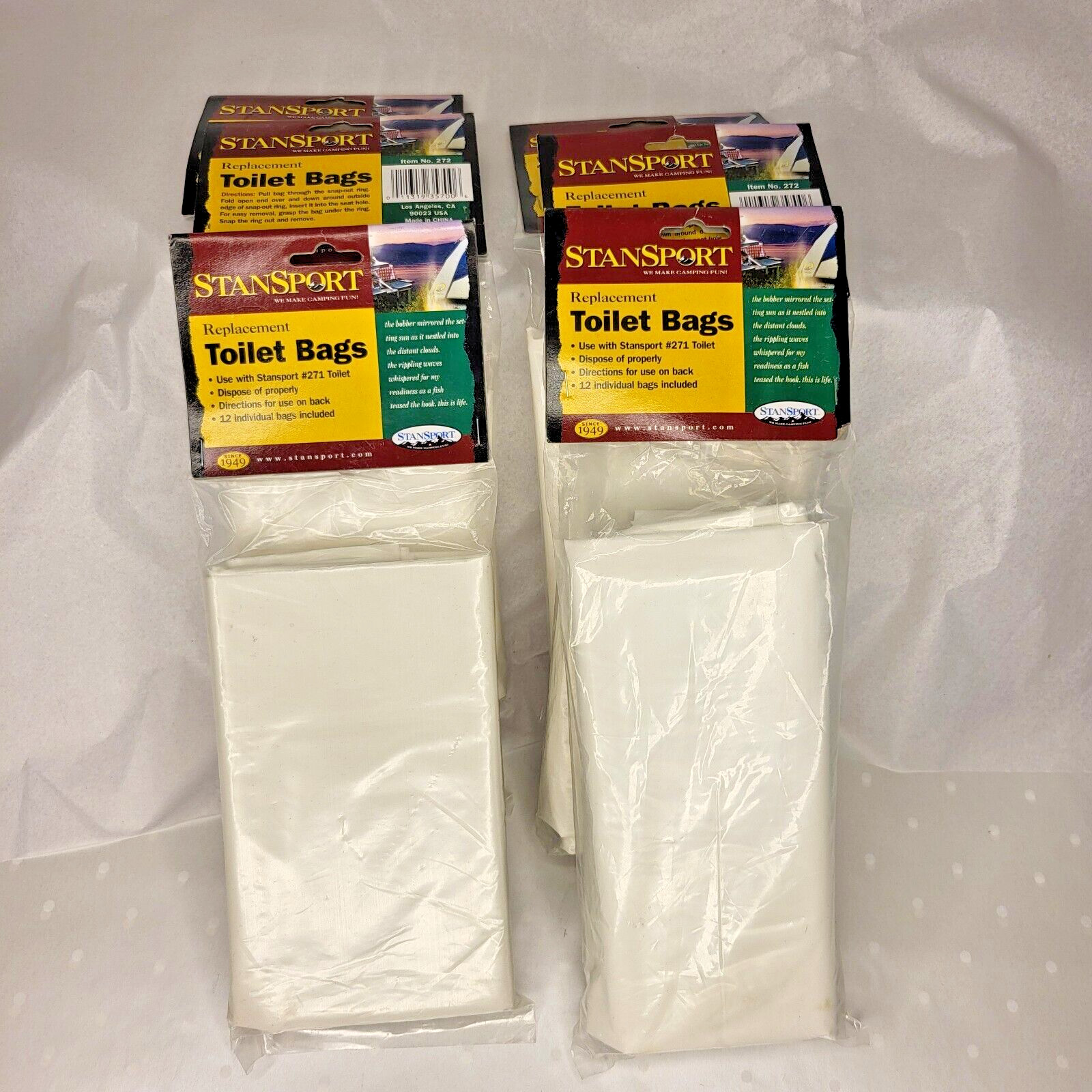 Stansport Portable Toilet #271 Replacement Bags New 72 Count Camping Toilet Bag