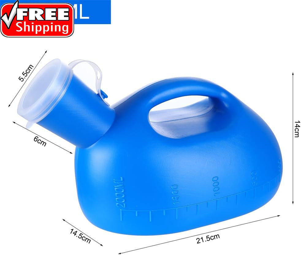 Urinal Bottle Portable Urinals for Men Women Urine Bottle 2000Ml Mens Potty Spil