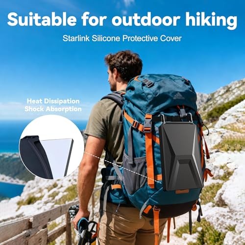 Black Starlink Mini Cover Case with Carabiner Clip – Style A – Black