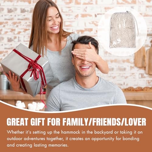 Handwoven Mayan Hammock – Portable Family Hammock with Carry Bag Beige