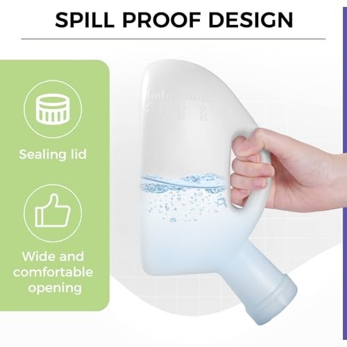 2000ML Portable Urinal Bottle for Men – Spill Proof, Large Pee Container for Tra