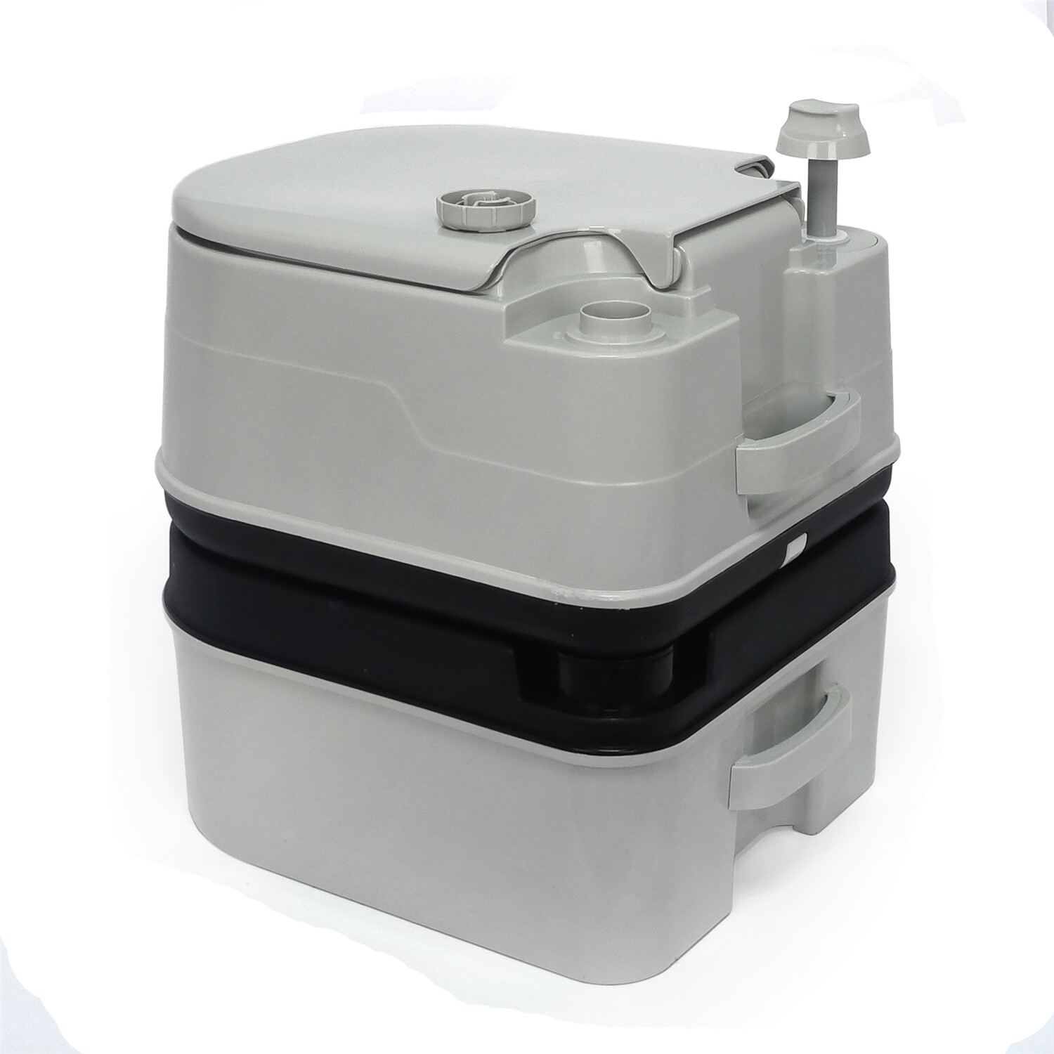 24L 6.3 Gallon Advanced Portable Toilet Flush Camping Travel Piston Pump Commode