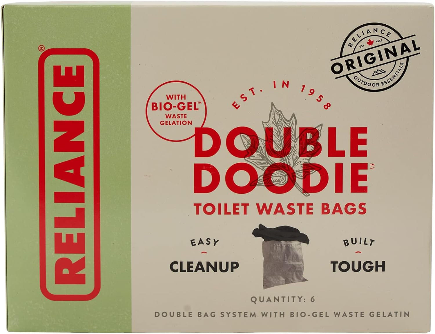 Products 2683-03 Double Doodie Toilet Waste Bags (6-Pack), Black