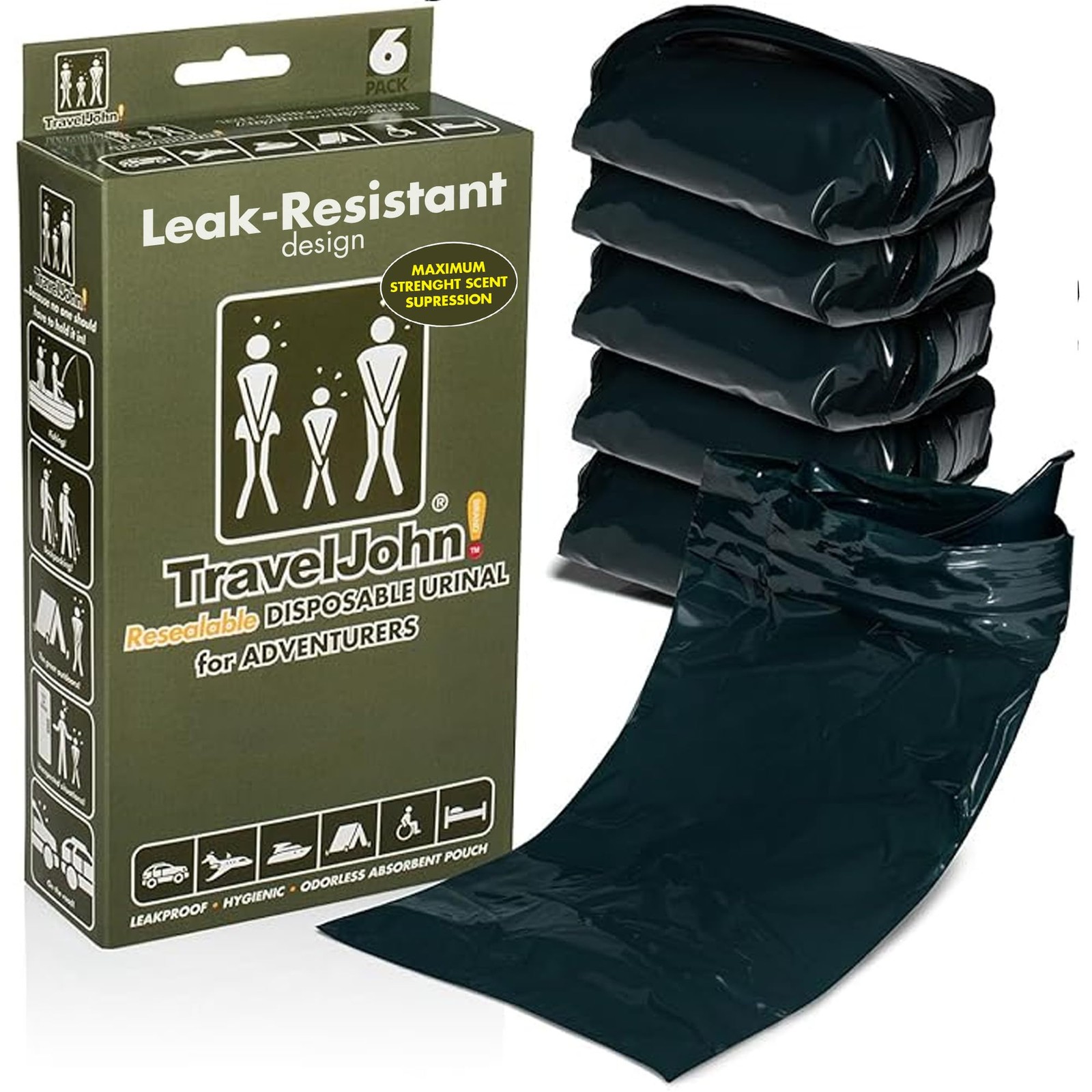 Adventurer Resealable Disposable Urinal Bags – Leak-Proof, Hygienic 6 Pack