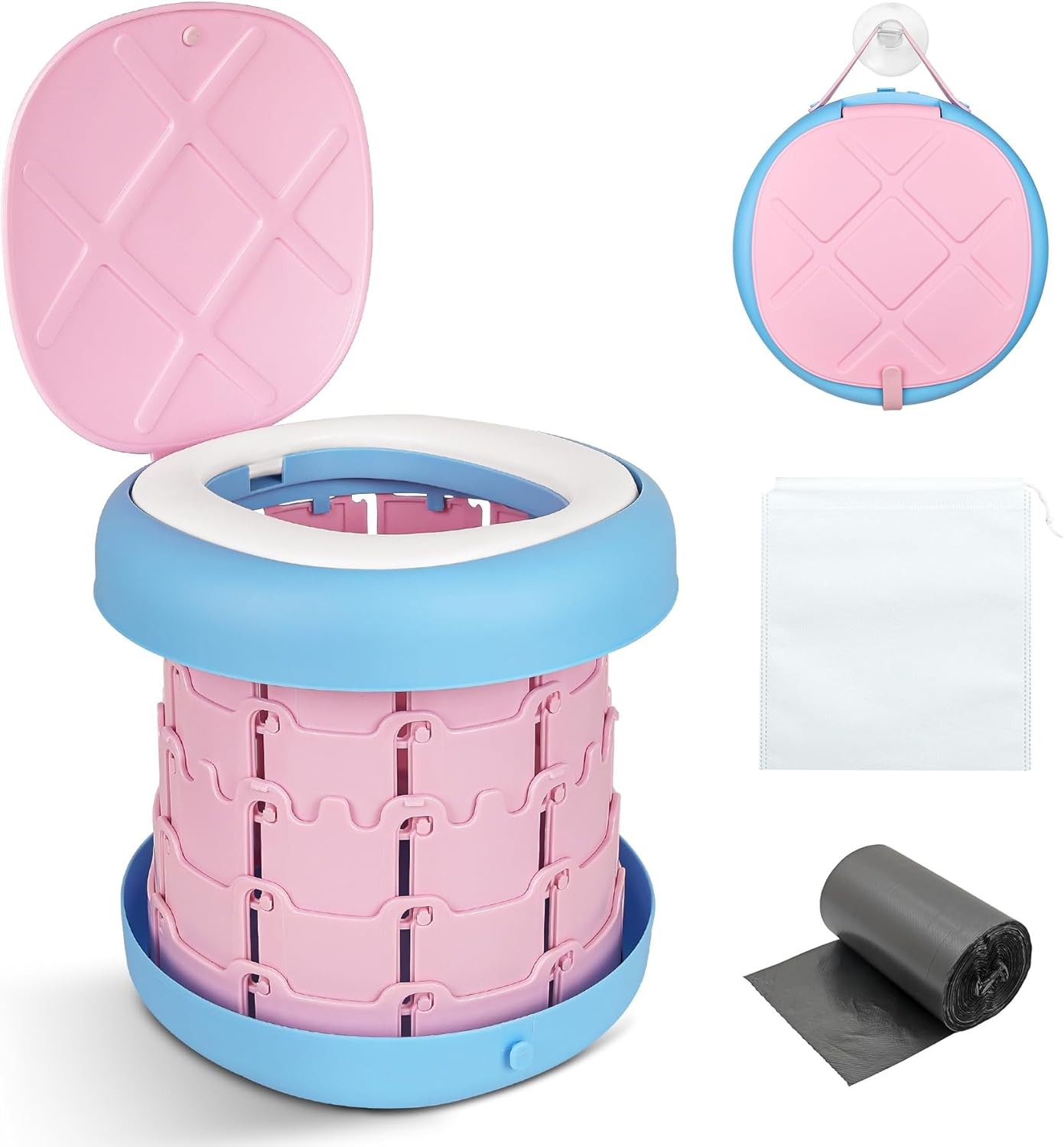Foldable Portable Camping Toilet Adjustable Travel Potty