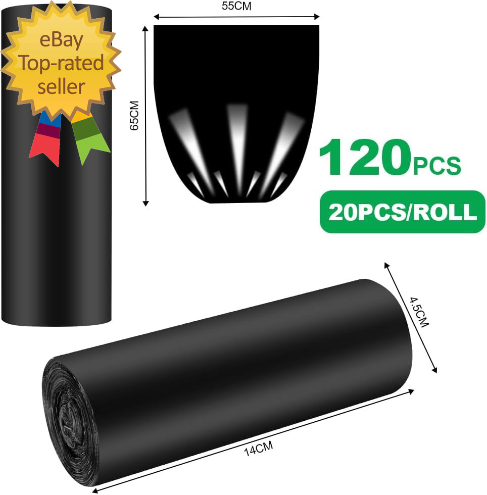 Camping Toilet Bags, 120 PCS (6 Roll) Portable Toilet Bags, Thickened Toilet Was