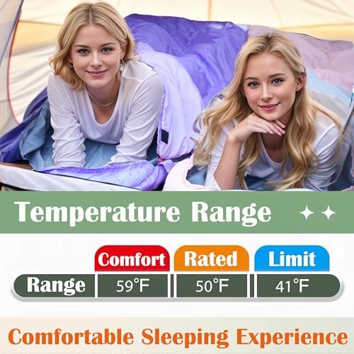 Sleeping Bags for Adults&Kids,Lightweight Waterproof Warm Weather Pink&Khaki