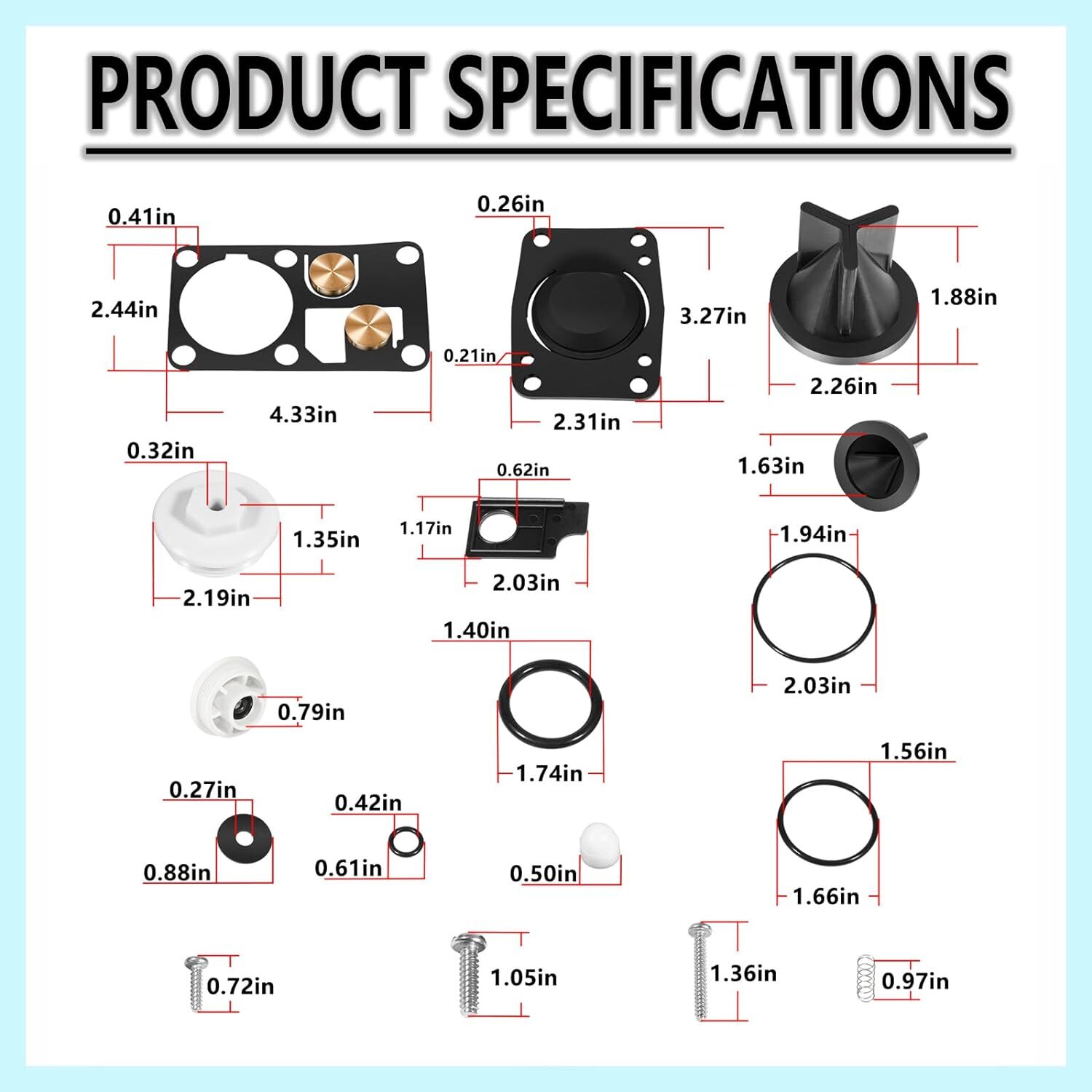 For Jabsco 29045-2000 Marine Manual Toilet 29090-2000/ 29120-2000 Major Service