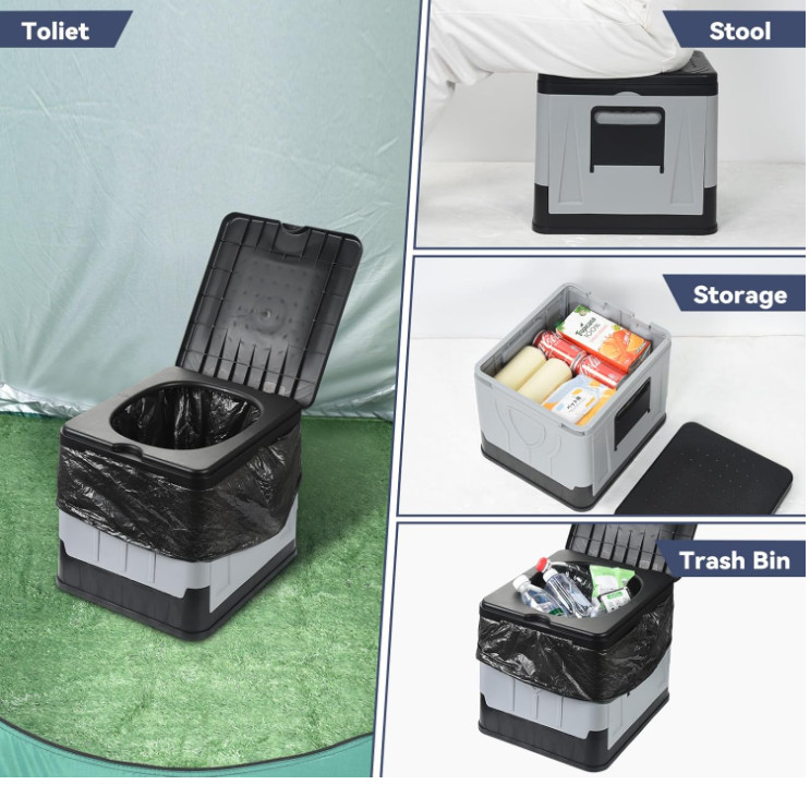 Portable Folding Toilet Seat For Camping Toilet Travel Hiking Outdoor Potty