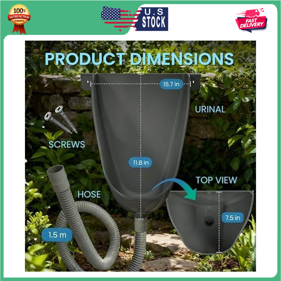 Waterless Urinal with Hose UV Resistant outside Urinal Outdoor Plastic Urinals