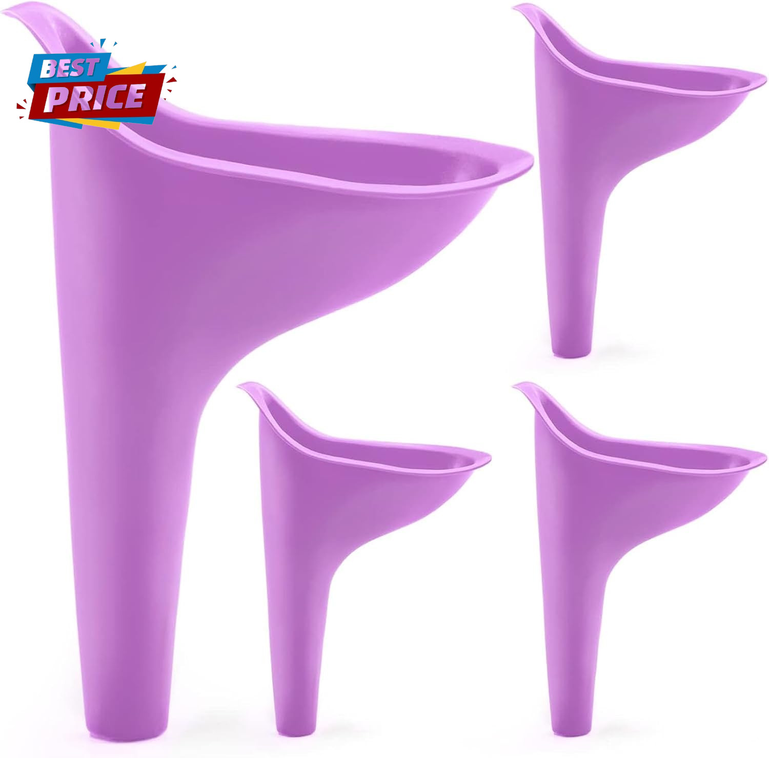 Female Urinal, 4PCS Portable Urination Device Pee Funnel for Travel Camping Hiki