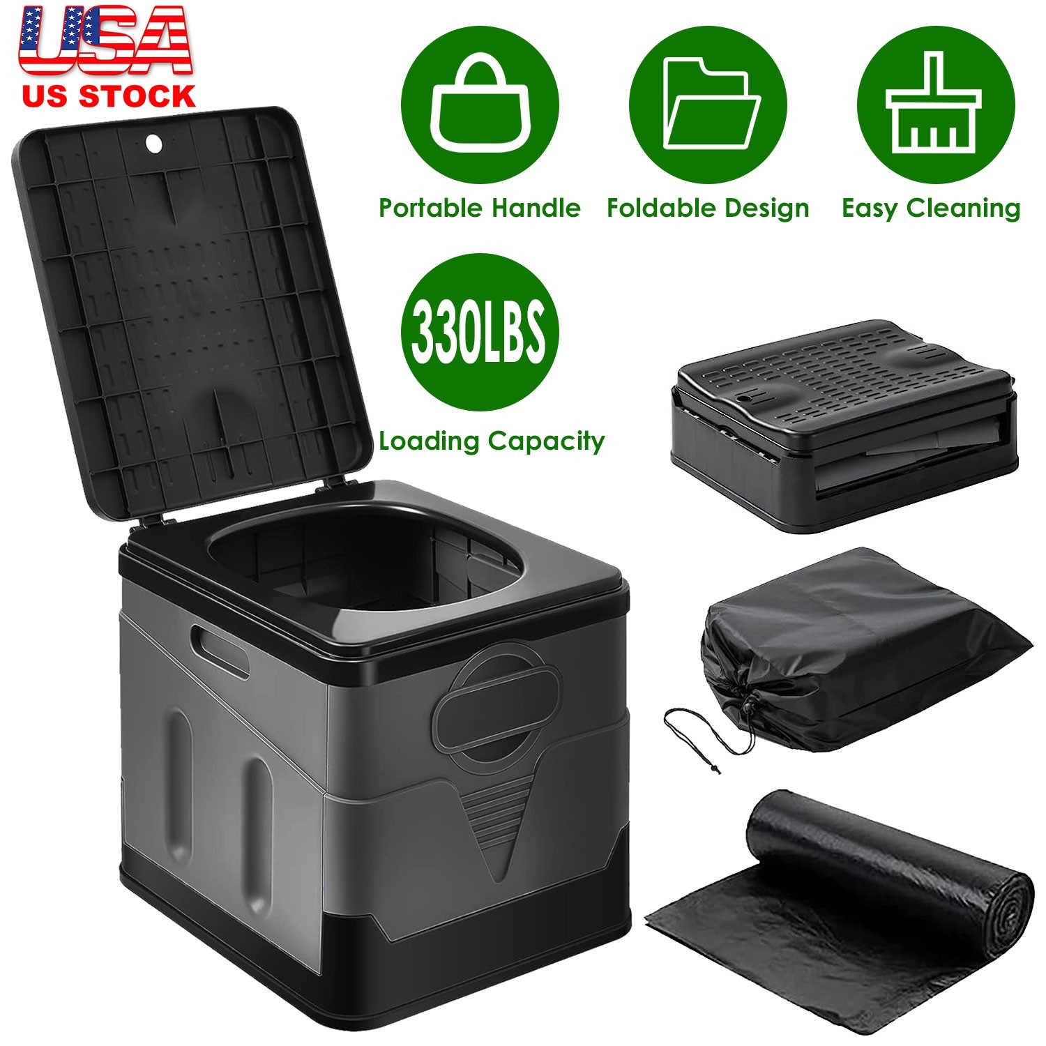 NEW LakeForest Portable Toilet Car Camping Boating Hiking Outdoor Travel Potty