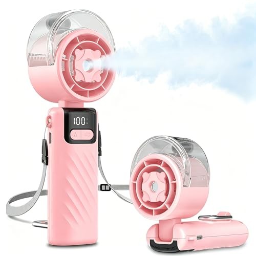 Handheld Misting Fan, Portable Personal Fan with Pink Handheld Misting Fan pink