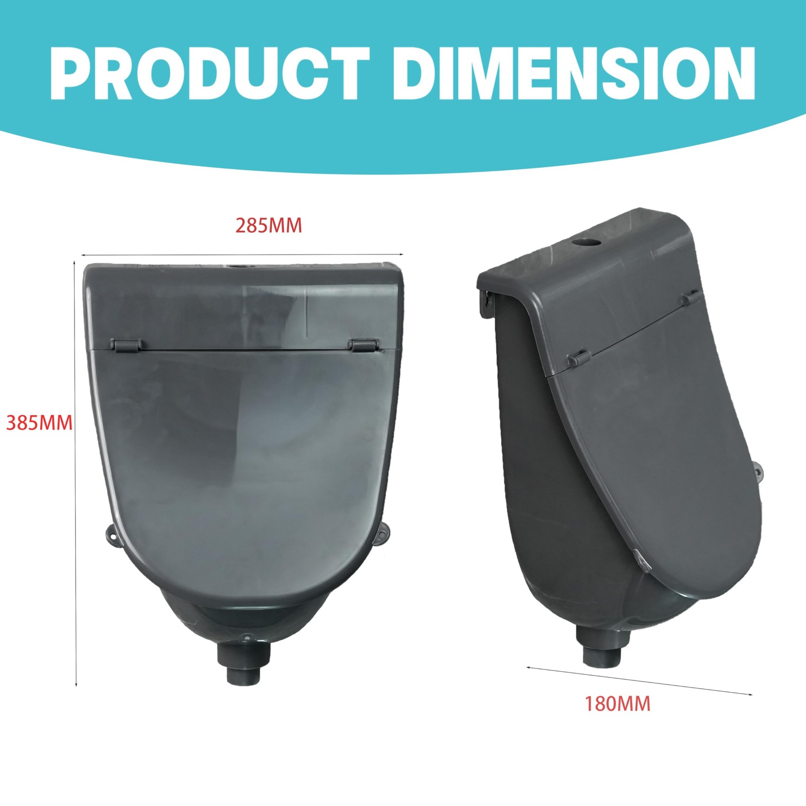 Wall-Mounted Urinal with Hinged Cover – Waterless Outdoor Toilet Solution