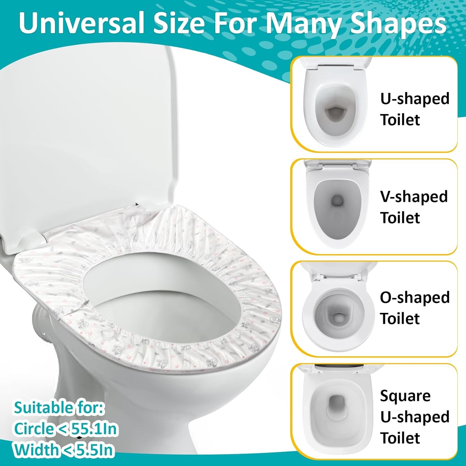 15pcs Disposable Toilet Seat Covers Waterproof Travel Portable Non-Woven Mats