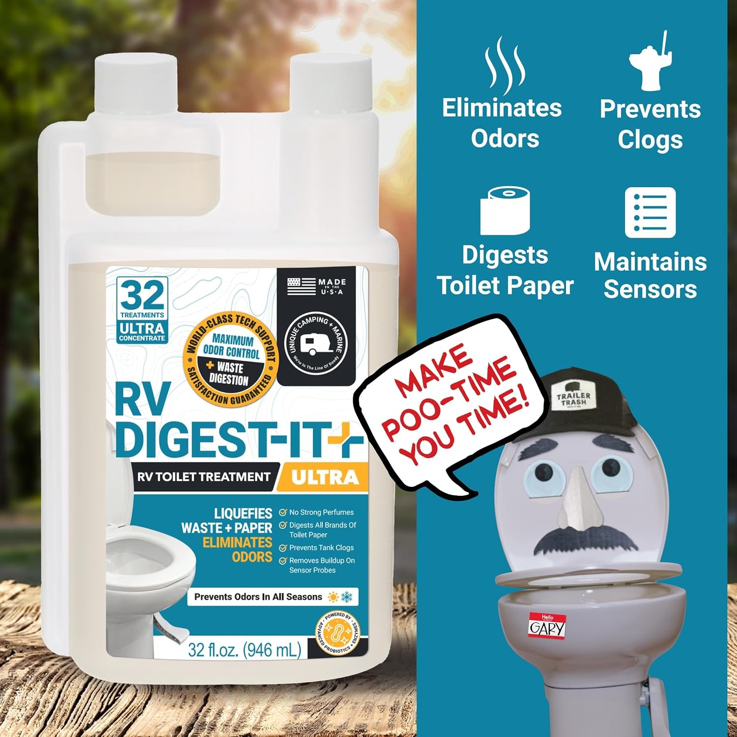Unique RV Digest-It Ultra RV Toilet Treatment, 32 Uses, Super Concentrated – Eli