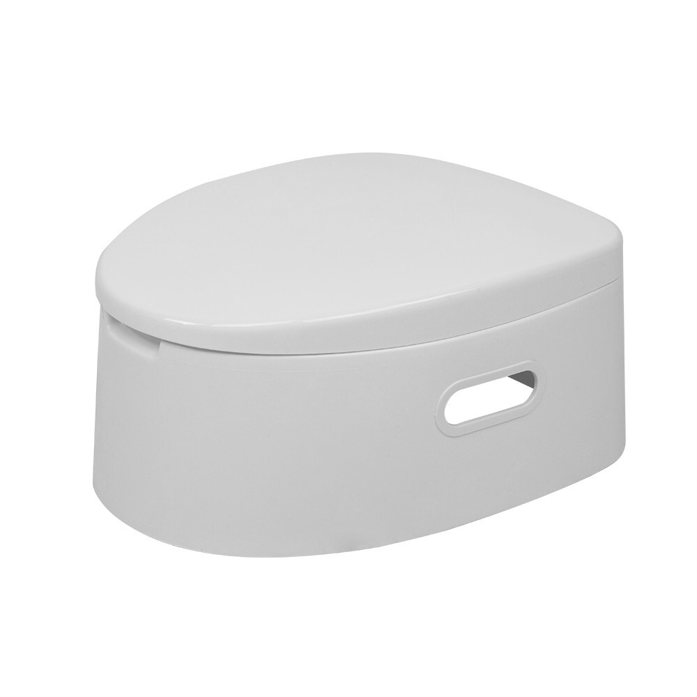 White Camping Portable Toilet Travel Outdoor RV Commode Potty+Tissue Box NonSlip