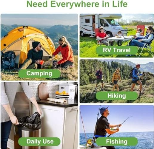 100 Portable Toilet Bags, Drawstring Biodegradable Camping Potty Bags 25 Count