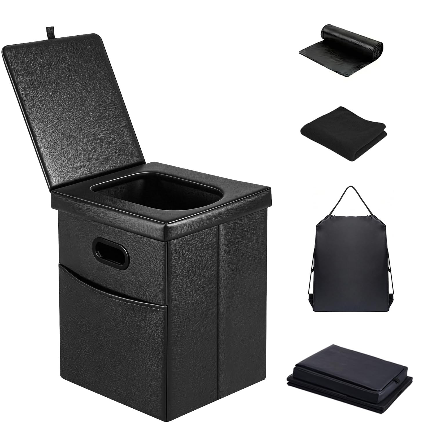 Panmout 16.5″ XL Portable Toilet for Camping, Foldable Travel Toilet for Adults