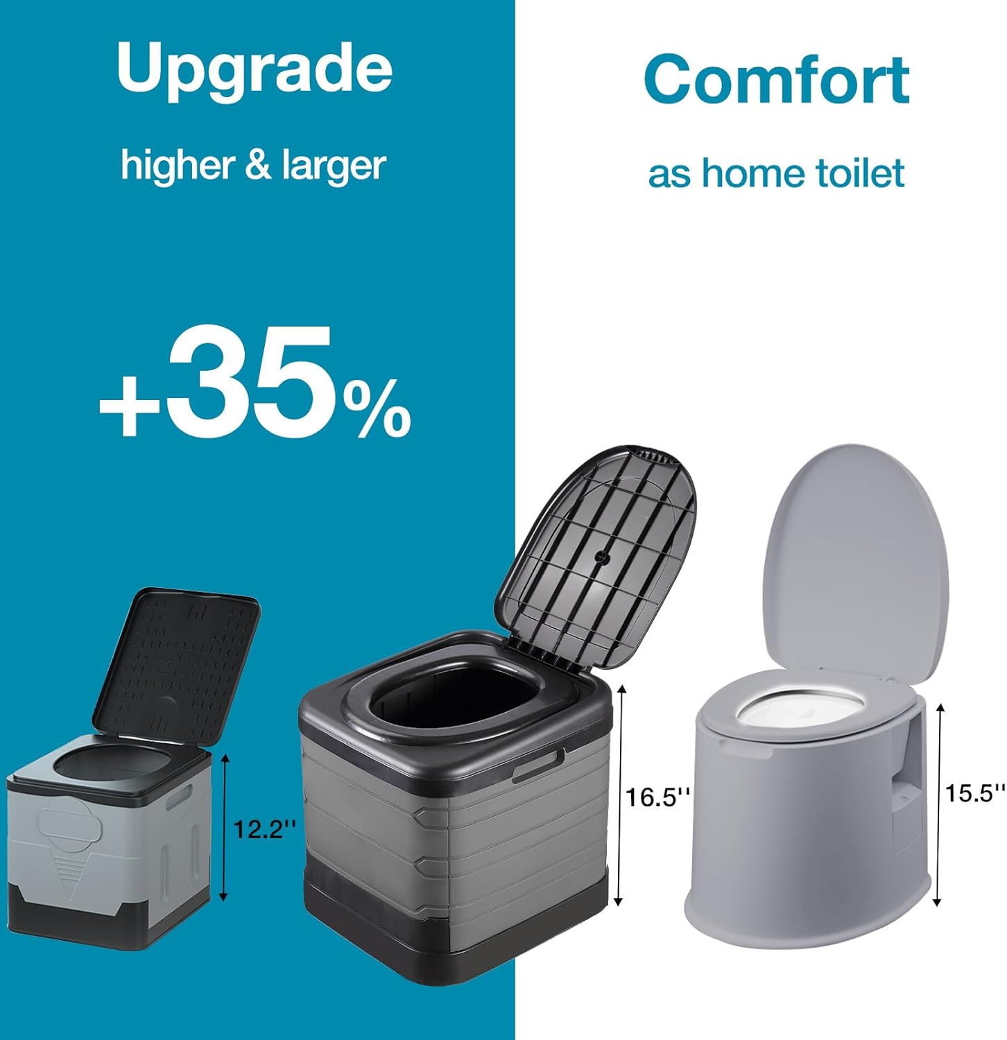 Updated Portable Potty for Camping Extra Large Folding Travel Toilet Camping Toi