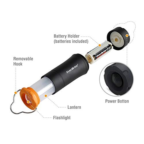 2-in-1 Mini Lanterns and Flashlights with 3 Modes, 2 Pack Portable Black