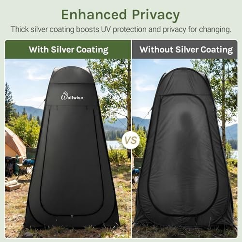 Wolfwise Pop Up Changing Tent Pro for Camping, Portable Shower Tents with Rem…