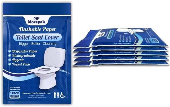 MP MOZZPAK Toilet Seat Covers Disposable (60 Pack) – XL Count), Blue