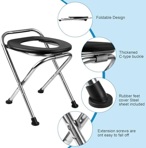 Portable Toilet for Camping, Portable Toilet Seat, Portable Toilet Travel, St…