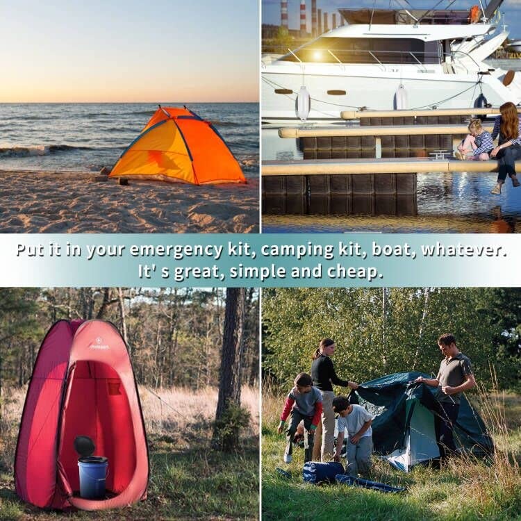 Portable Bucket Toilet Seat with Lid for Camping Boating and Outdoor Use