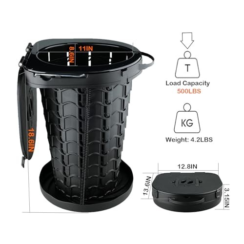 Boreeman XXL Portable camping Toilet, Foldable and Height XXL-18.6″H