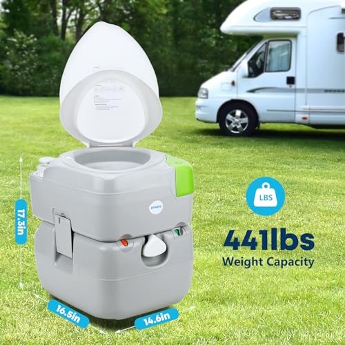 5.8 Gal Camping Toilet: Portable Toilet for Adults 5.8 Gal-Extended Diagonal