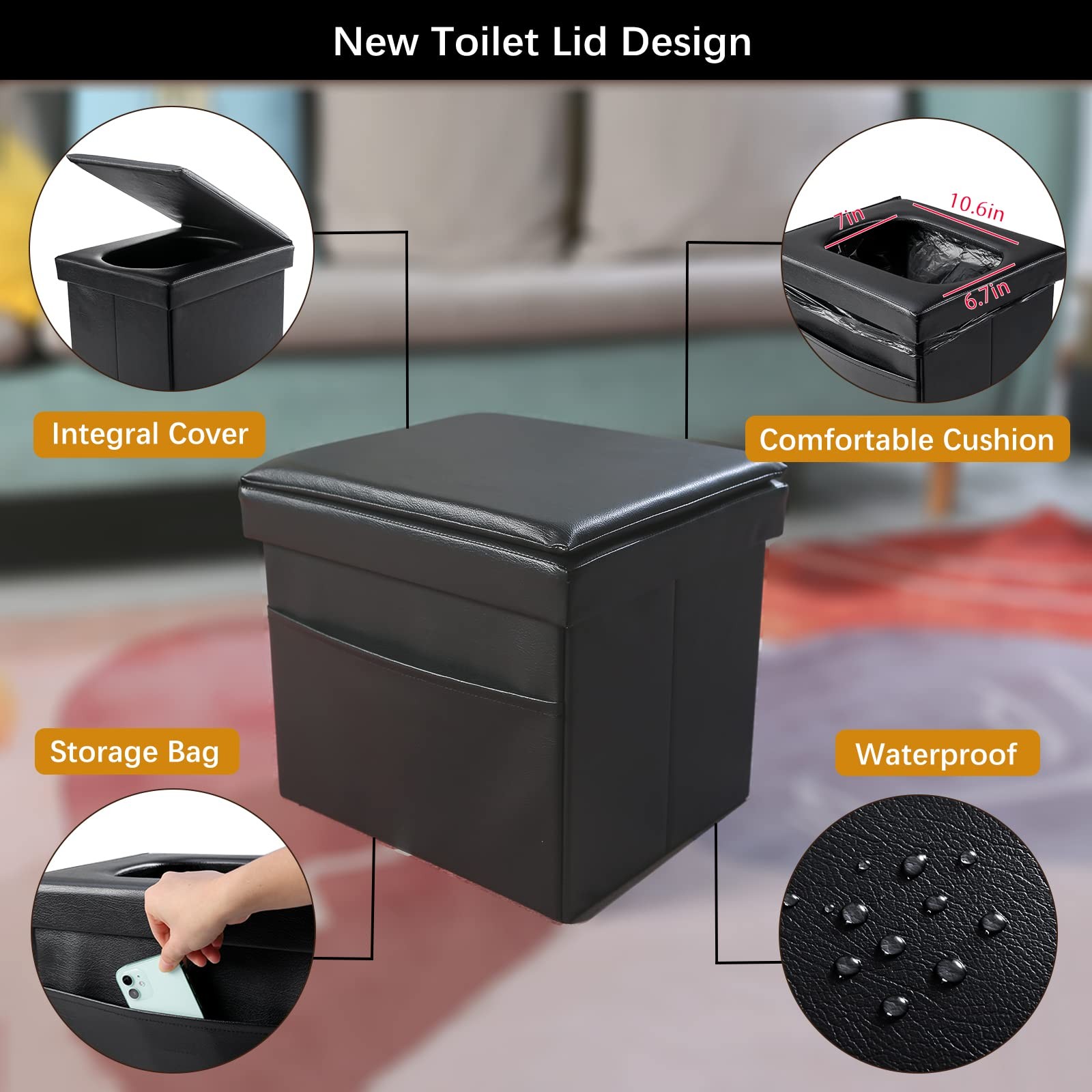 Camping Toilet Foldable, High Quality Leather Mobile Camping Toilet Toilet Loo Kl…