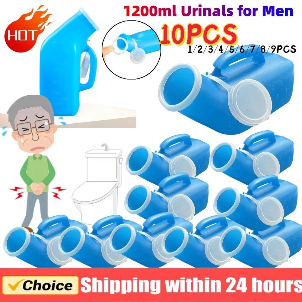 (4 Pcs) 1200ml Portable Urinal with Lid for Men, Travel Camping Urinal Bottle