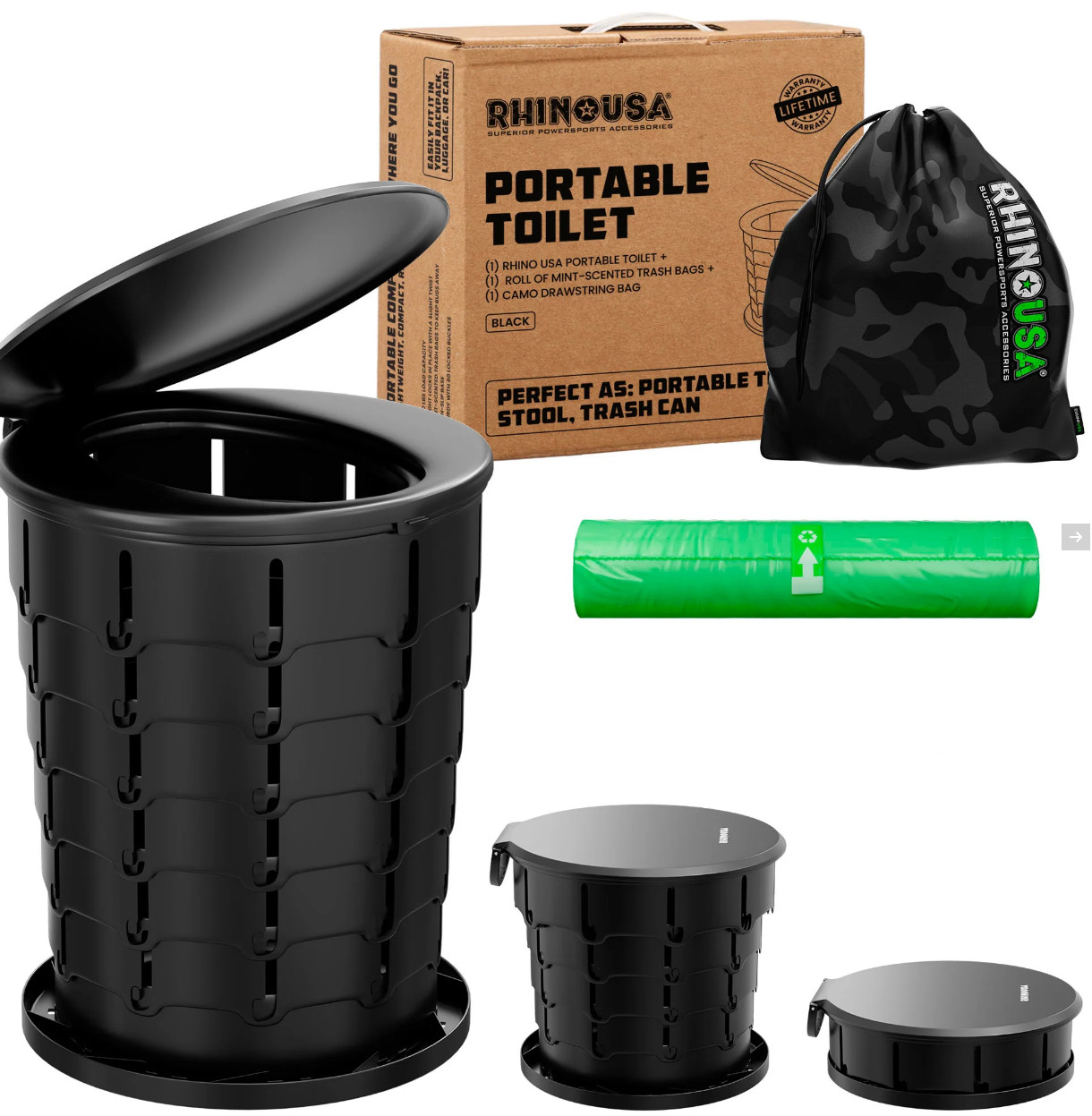 Rhino USA Portable Toilet Color Black