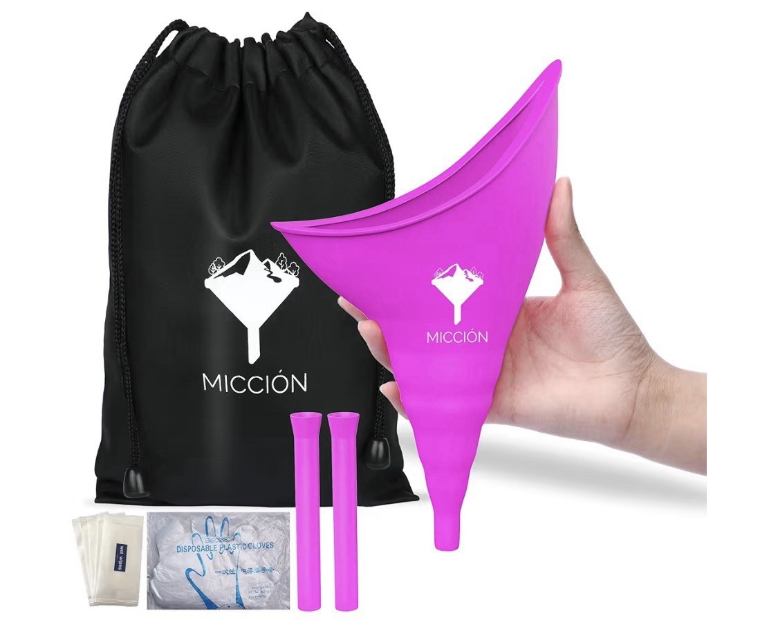 Miccion Portable Female Urination Device Silicone Kit Purple Traveling, Camping