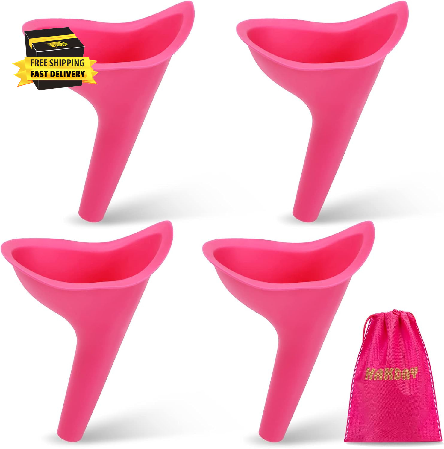 Female Urinal for Women, 4PCS Portable Urination Device Pee Funnel for Travel Ca
