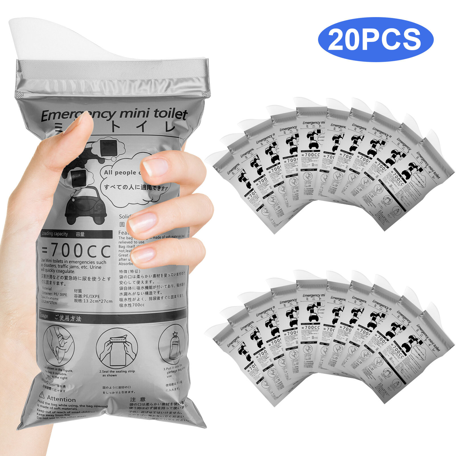 20pcs Disposable Emergency Urinal Bag Portable Travel Vomit Bag for Camping