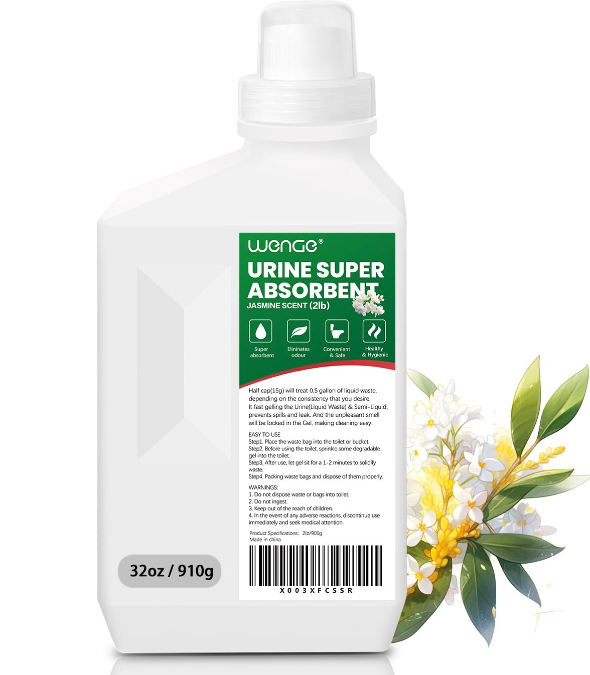 Wenge Urine Super Absorbent Solidifier, 180 Use, Green Jasmine Scent