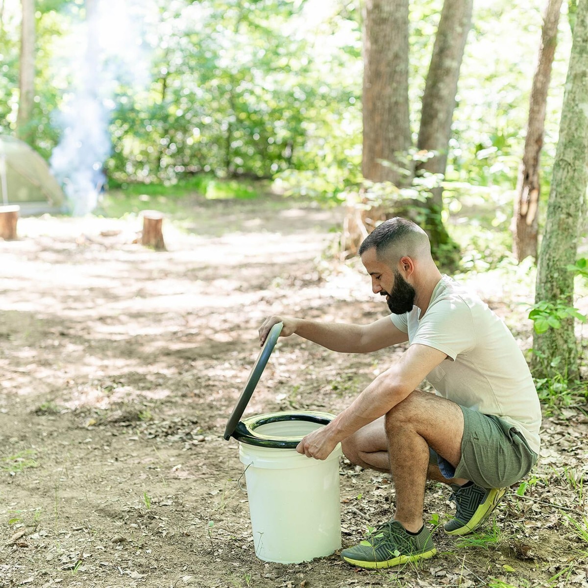 Portable Toilet Seat for 5 Gallon Bucket w/ Lid Camping Emergency Outdoor Travel