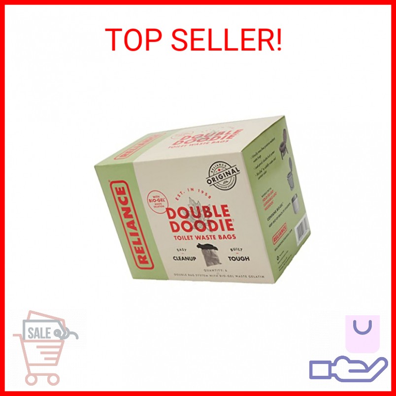 Reliance Products 2683-03 Double Doodie Toilet Waste Bags (6-Pack), Black
