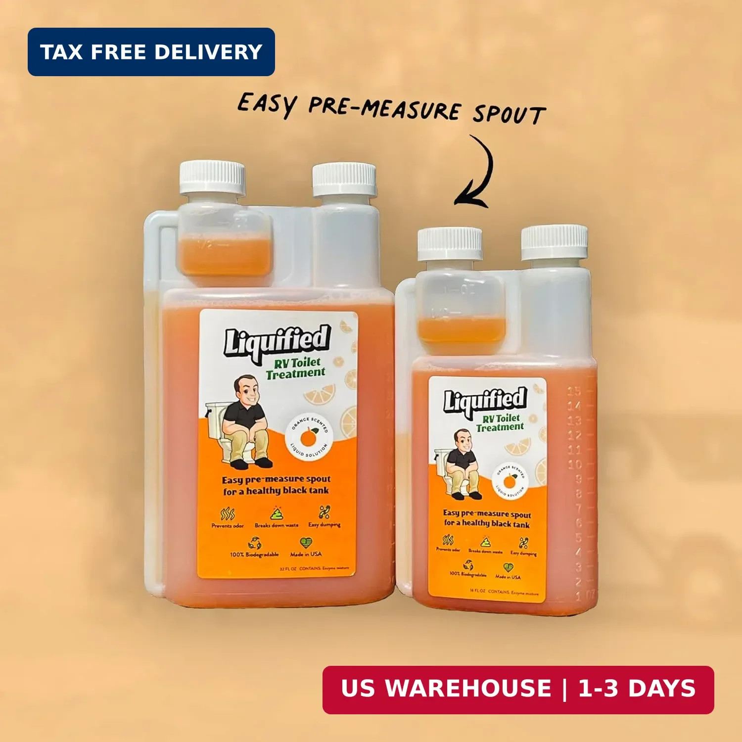 Liquified RV Toilet Treatment – Black Holding Tank Digester – Odor Eliminator –