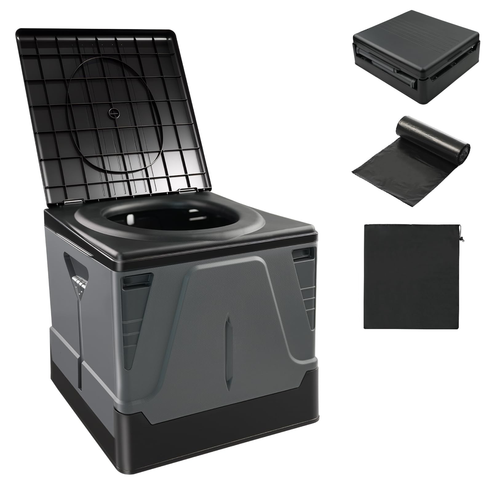 Portable Toilet for Adults & Camping, XL Extra Large Folding Travel Toilet | …