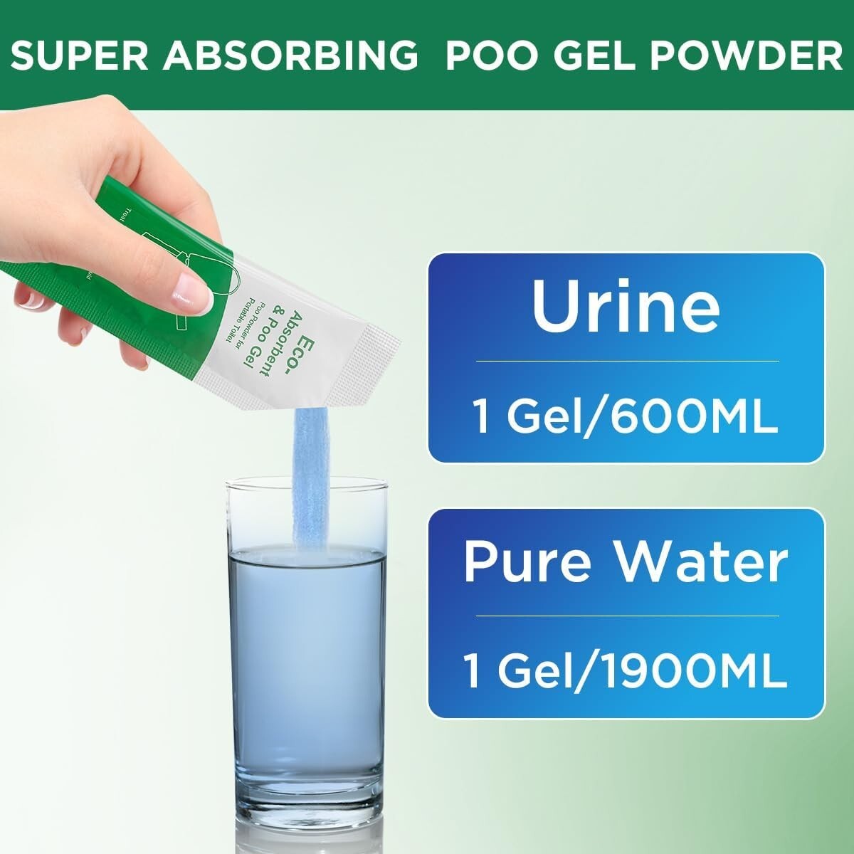 New! 30 Pack Eco absorbent & Poo Gel Packets For Portable Toilet Camping (B16)