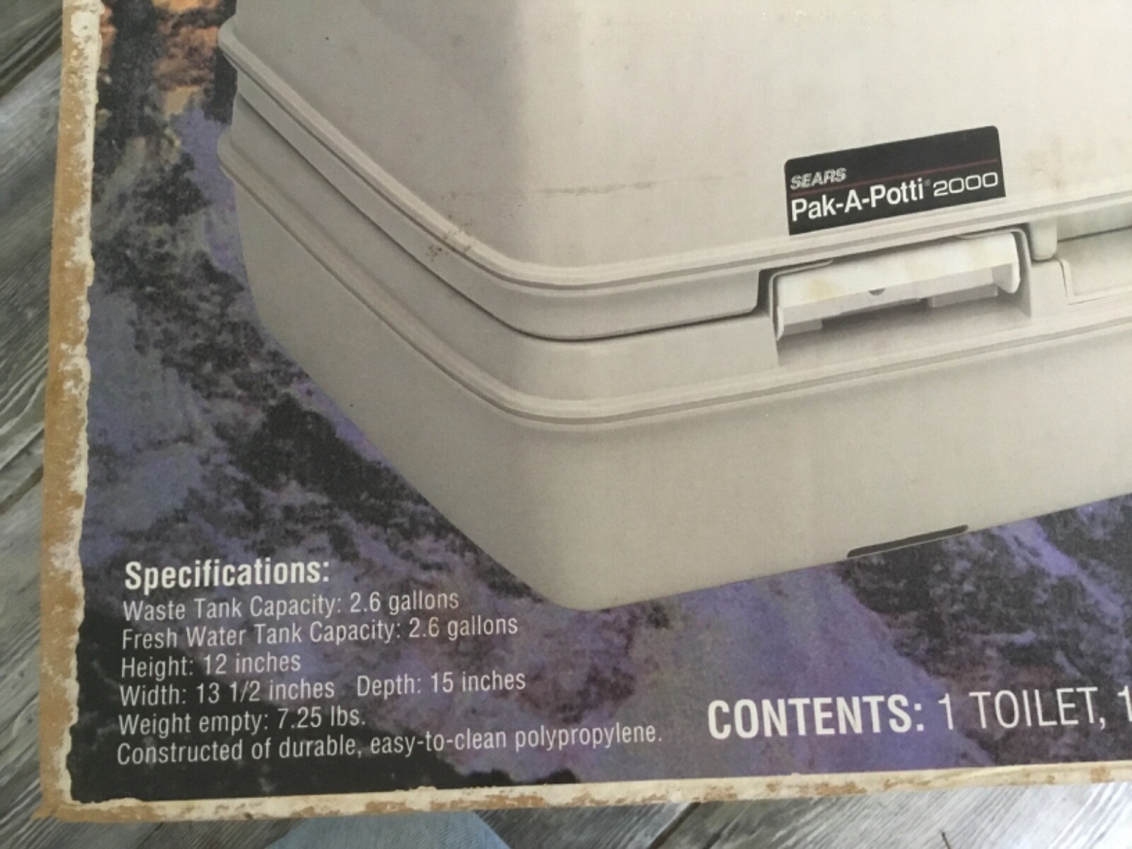 VTG Sears Pak-A-Potti 2000 Portable Toilet Camping Boat Outdoor RV Hunting Clean