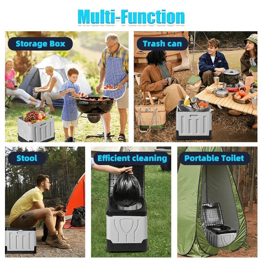 Comfortable Folding Portable Camping Toilet Durable Adult Emergency Travel Potty