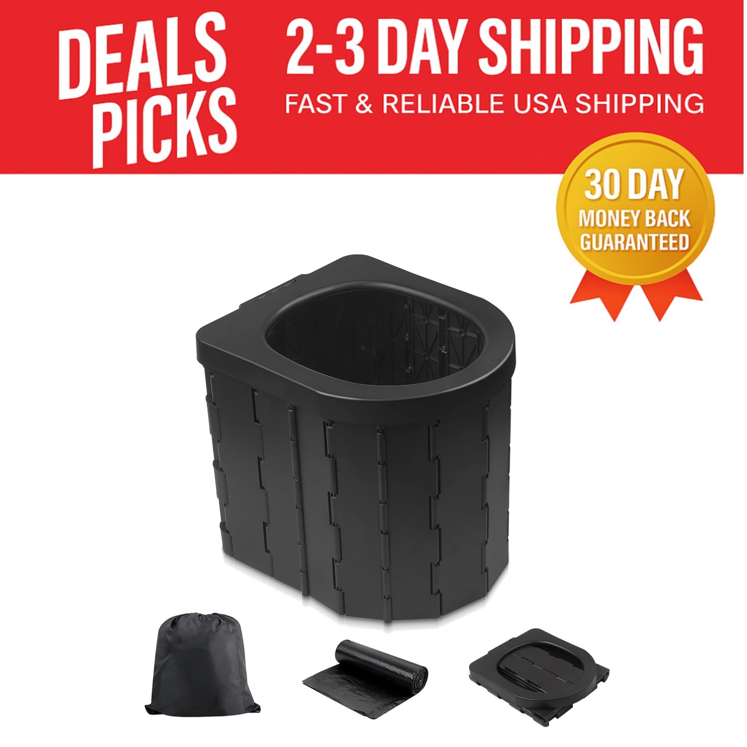 Portable Camping Toilet with Foldable Design – Ideal for Outdoor Adventures