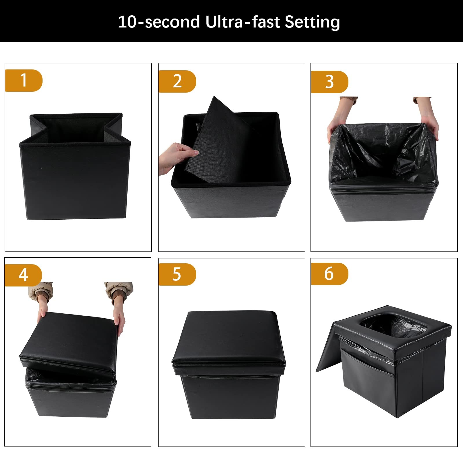 Camping Toilet Foldable, High Quality Leather Mobile Camping Toilet Toilet Loo Kl…